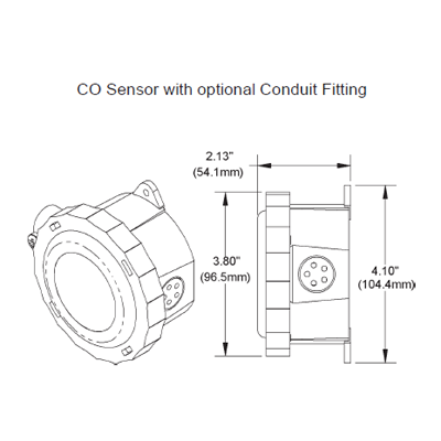 BAPI BA/420CO-3-ND-EUO Carbon Monoxide Monitor