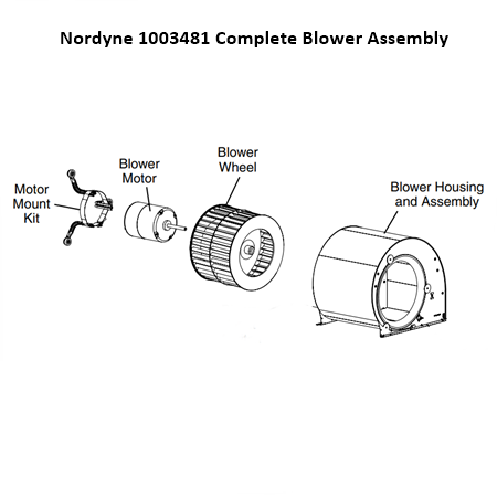 Nordyne 1003481 Complete Blower Assembly Illustration