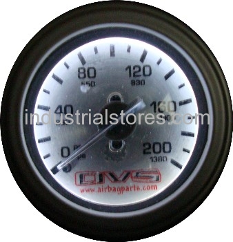 AVS GAU200AVS1 Single Needle Air Gauge Silver Face with White LED