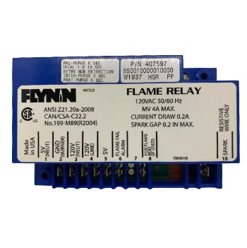 Flynn Burner 407597 Dual Rod Flame Relay Ignition Module 120 VAC