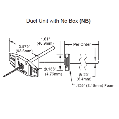 BAPI BA/1K-D-4"-NB-10 Duct Temperature Sensor