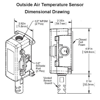 Automated Logic ALC/10K-2-H200-O-BB Humidity Sensor